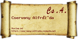 Cserveny Alfréda névjegykártya